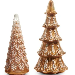 Raz Imports Raz Set of 2 Ornate Glass Gingerbread Trees 4512515 New