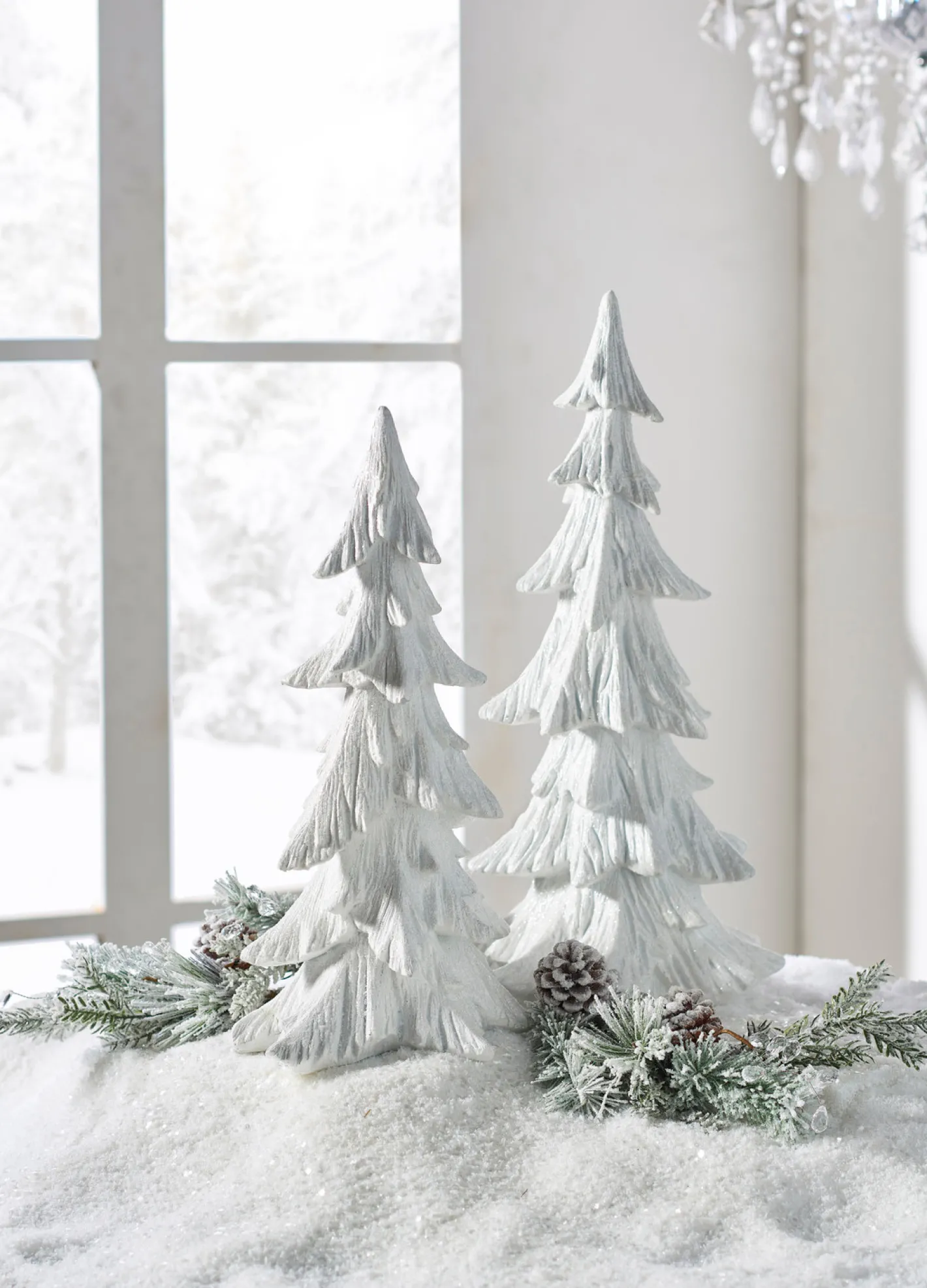 Raz Imports Raz White Carved Christmas Tree Decoration Set of 2 4401619 Best