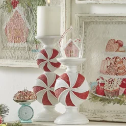 Regency International Regency 9" or 11.5" Peppermint Candy Candle Holder Christmas Decoration Online