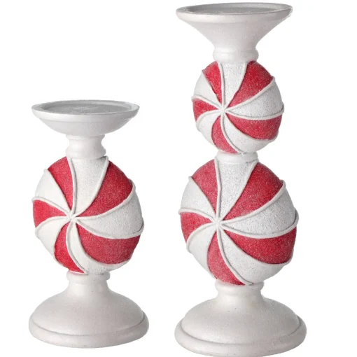 Regency International Regency 9" or 11.5" Peppermint Candy Candle Holder Christmas Decoration Online