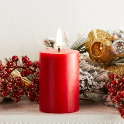 Raz Imports Uyuni 4" Flicker Flame Red Votive Battery Candle 4134515