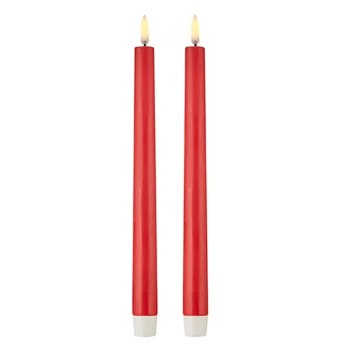 Raz Imports Uyuni 11" Moving Flame Red Taper Candle Set of 2 4134531 Discount