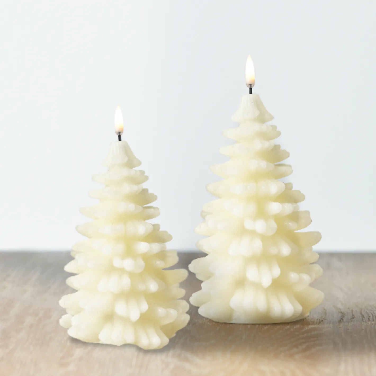 Raz Imports Uyuni 7" or 8" Ivory Christmas Tree Flicker Flame Candle Best
