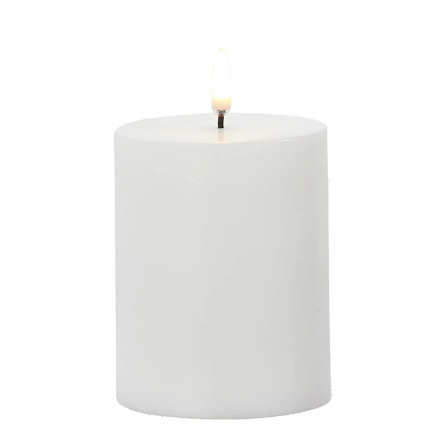 Raz Imports Uyuni 3" x 5", 7" or 9" Flat Top Moving Flame White Unscented Pillar Battery Candle Best
