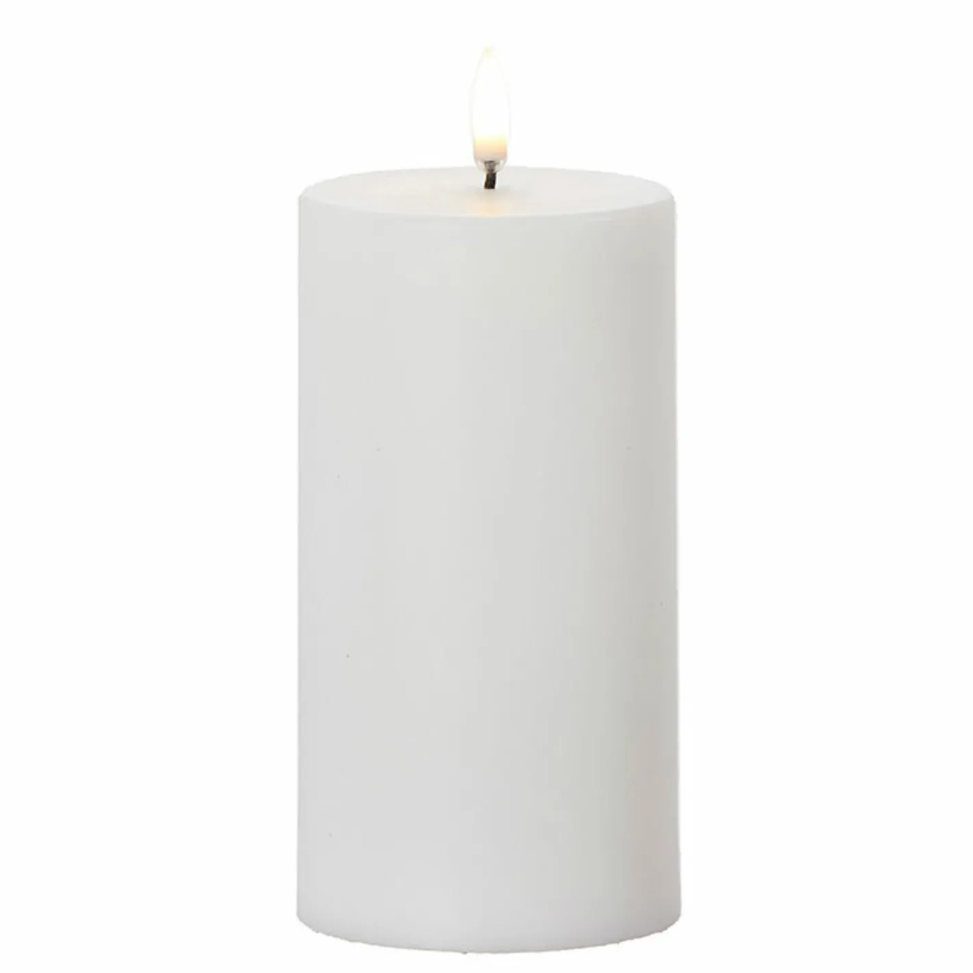 Raz Imports Uyuni 3" x 5", 7" or 9" Flat Top Moving Flame White Unscented Pillar Battery Candle Best