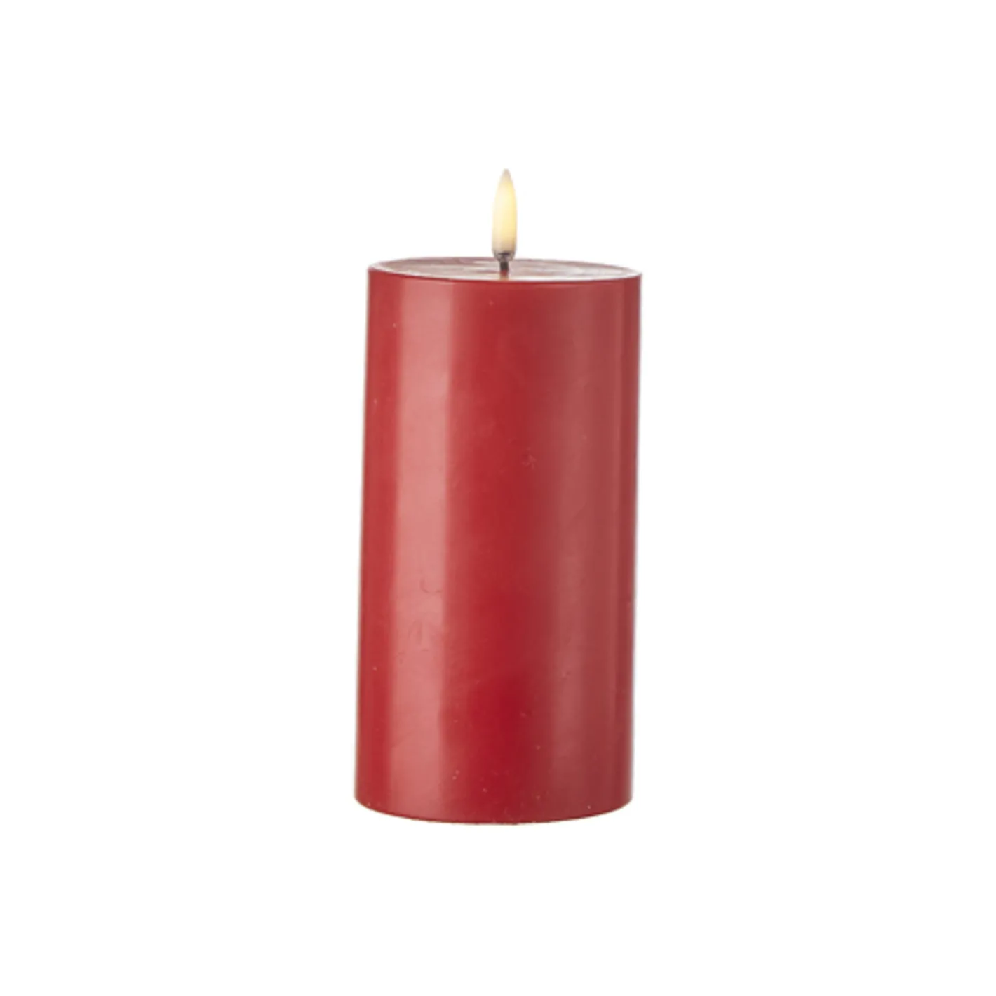 Liown Uyuni 3" x 5" or 7" or 9" Flat Top Moving Flame Red Unscented Pillar Battery Candle Outlet